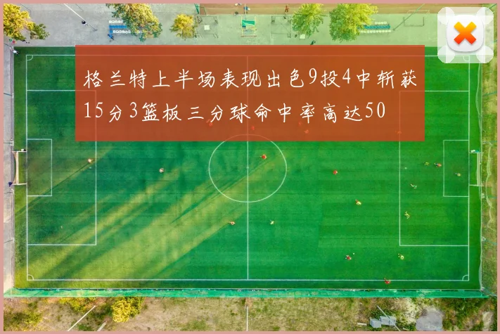 格兰特上半场表现出色9投4中斩获15分3篮板三分球命中率高达50